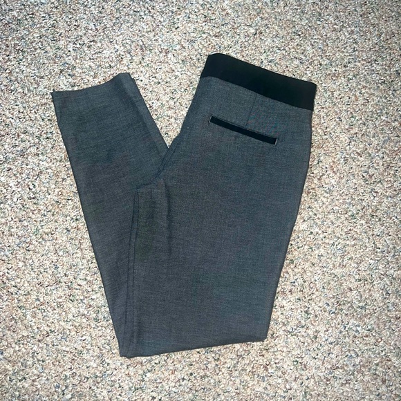 Express Editor Pant Dark Grey with Black Trim Details Size 2R - Picture 1 of 7